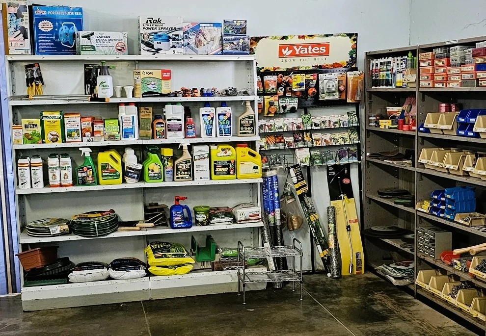 Hardware products in a store shelf