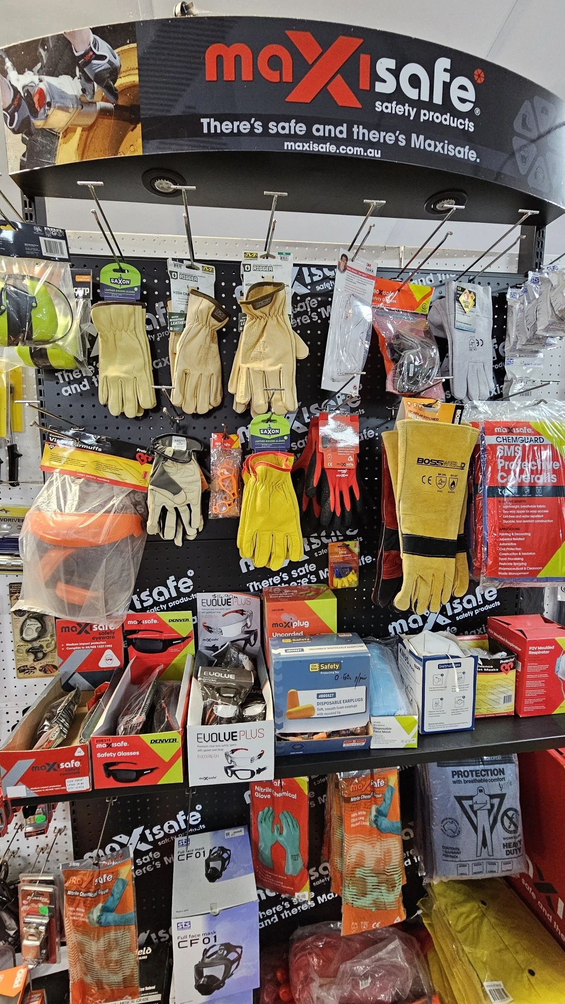 Different tools and hardware in a shelf