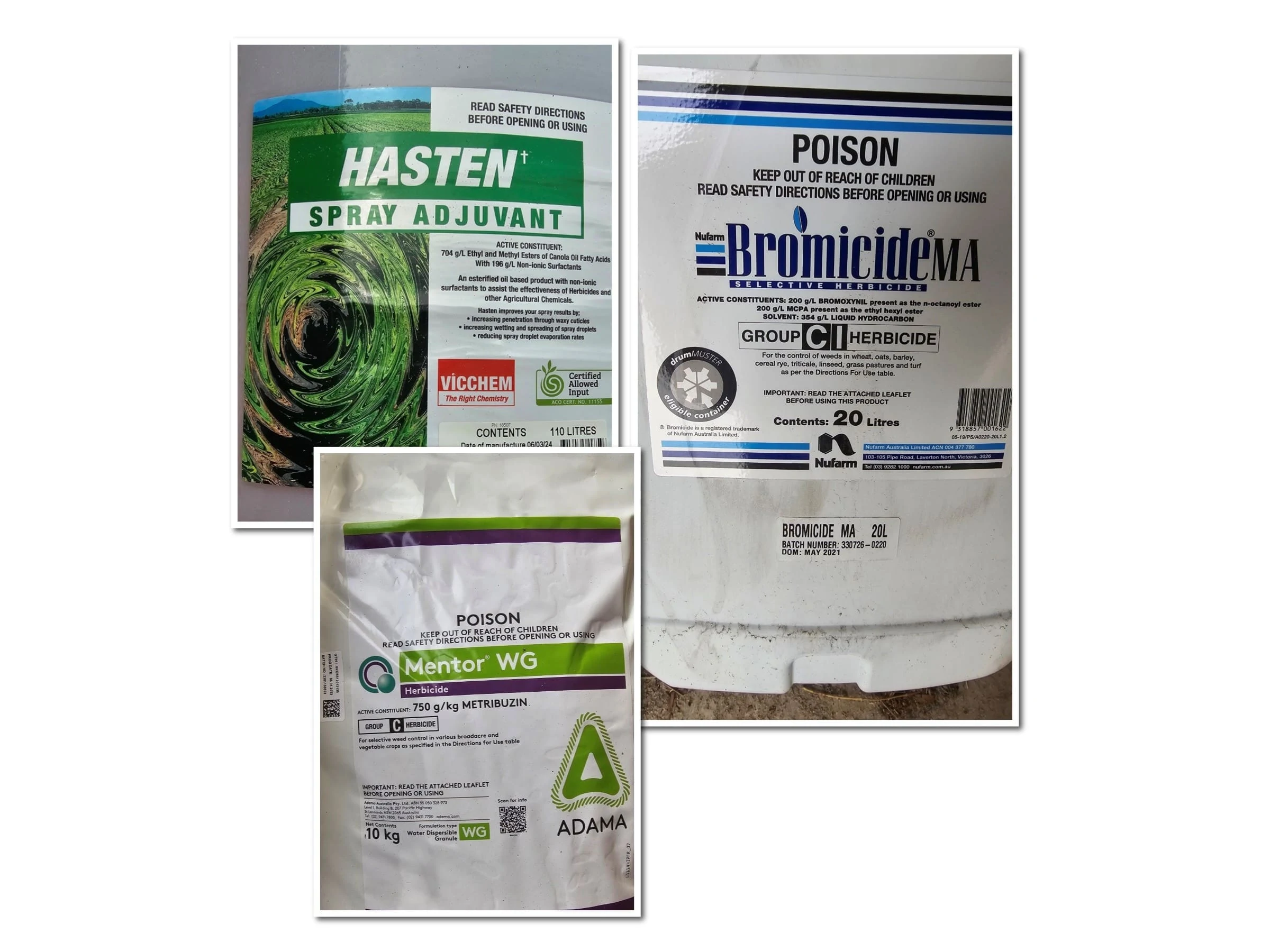 Three varieties of plastic bags intended for agricultural use, illustrating different styles suitable for diverse farming needs.