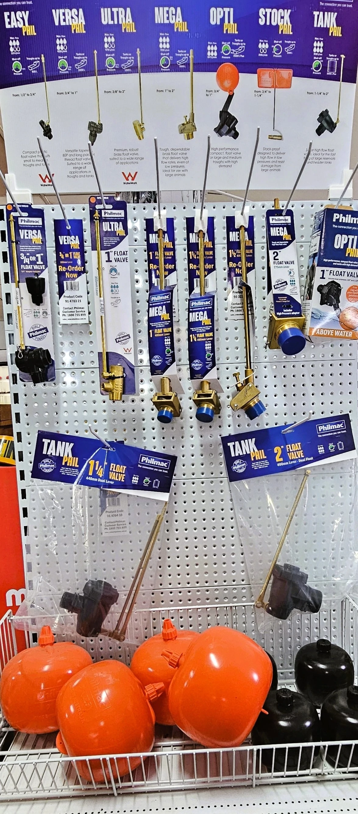 An organized display of tools and accessories showcased in a retail store setting.